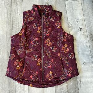 NWT Christopher & Banks Quilted Floral Vest